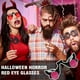 thumbnail image 4 of Adorno de espejo luminiscente para decoración de Halloween, payaso, gafas LED brillantes, disfraz aterrador, conjunto de cosplay negro, gafas festivas con destellos rojos para fiesta de Halloween, ado, 4 of 8
