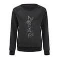 thumbnail image 5 of Womens Sweatshirt Winter Fall Comfy Crew Neck Long Sleeve Bubble Cold Shoulder Sequined Leisure Polyester Sweatshirts Hoodies(Black,XL), 5 of 5