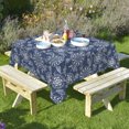 thumbnail image 6 of Nanqianyi Bohemian Blue Flower Tablecloth,70x70Inch,Indoor Outdoor Party Waterproof Table Cover, 6 of 6