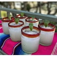 thumbnail image 5 of Hand Blown Mexican Drinking Glasses - Set of 6 Tumbler Glasses with Red Rims 10 oz each, 5 of 9