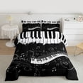thumbnail image 2 of Manfei Musical Piano Bedding Comforter Set,Music Theme Twin Comforter Sets,Black Splash Ink Bedding Set For Kids,Ultra Soft Home Decor Reversible,2-Piece, 2 of 8
