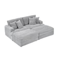 thumbnail image 4 of JERFIT Modern Corduroy 3-Seater Sofa with Storage, 4 Pillows, Cloud-Like Comfort for Living Room & Office, Gray, 4 of 8