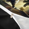 thumbnail image 4 of Castle Fairy Jungle Steam Train Queen Duvet Cover Set for Teens, Palm Tree Art Bedding for Bedroom, Black Green,Black Reversible,3-Piece,No Comforter, 4 of 6