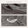 thumbnail image 2 of THXSILK Silk Duvet Cover, 19 Momme 100% 6A+ Top Grade Mulberry Silk, Quilt/Comforter Cover with Zipper & Coner Tie（Dark Gray,King Size）, 2 of 6