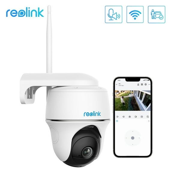 Reolink 2K Pan Tilt 2.4/5GHz WIFI Outdoor Security Battery-Powered Camera, Smart Person/Vehicle Detect, 2-way Audio, Night Vision, PIR Motion, Support Google Assistant - Argus Series Cam