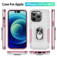 thumbnail image 2 of Nalacover Rugged Case for iPhone 15 Pro with Rotated Ring Holder Kickstand Bracket, Military Grade PC + TPU Shockproof Cover with Magnetic Car Mount Lens Protective Case, White/Pink, 2 of 11