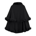 thumbnail image 4 of YueHuiYing Poncho Shawl Wrap Women Cape Winter Faux Fur Trim Coat Sleeveless Cardigan Dressy Cloak for Party, 4 of 5