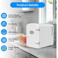 thumbnail image 4 of Simple Deluxe Mini Fridge with Observation Window, 6L/9 Can, Portable Warmer & Cooler, Personal Refrigerator, AC/DC, White New, 4 of 9