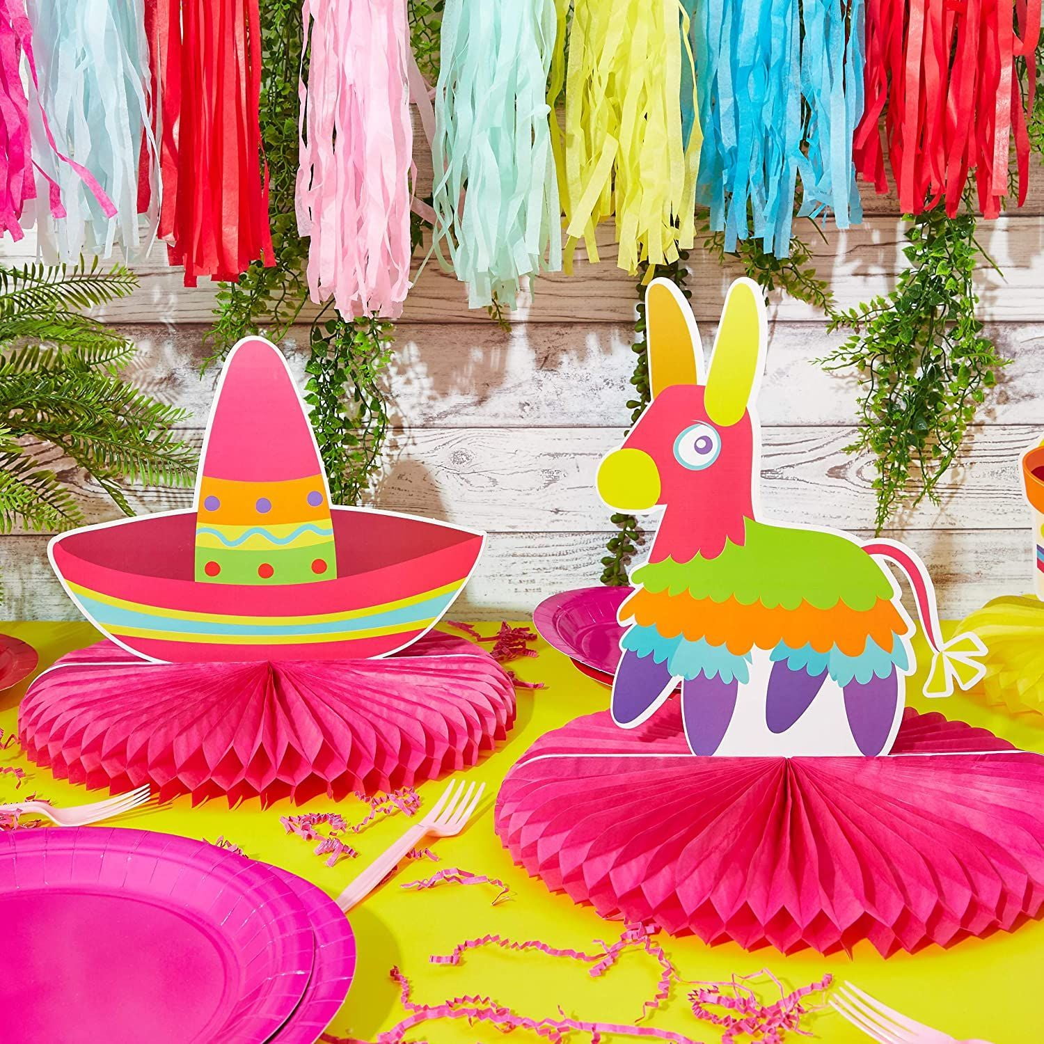 Dreamtop 12 Pcs Fiesta Honeycomb Table Centerpiece Mexican Theme Table Centerpiece Cinco De Mayo Table Party Decorations Mexican Hanging Swirl Decorations Fiesta Hanging Swirls Foil Arts Crafts Art Craft Supplies