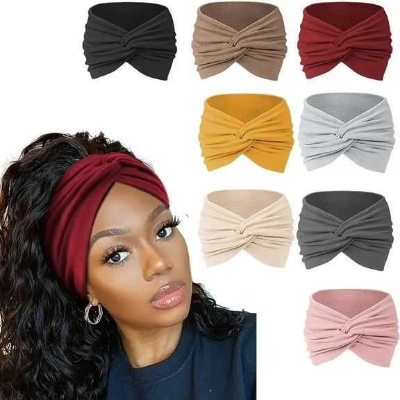 10 PCS Women Headbands African Wide Hair Wrap Extra Turban Head Bands for Lady Large Sport Workout Stretch Non-slip Big Hair Bands