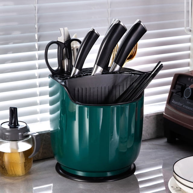 TIMIFIS Storage Bin, Kitchen Rotating Knife Rack Storage Rack Countertop Multifunctional Cutlery Tube Knife Rack Integrated Storage Box Household Kitchen Knife Rack Kitchen Appliances