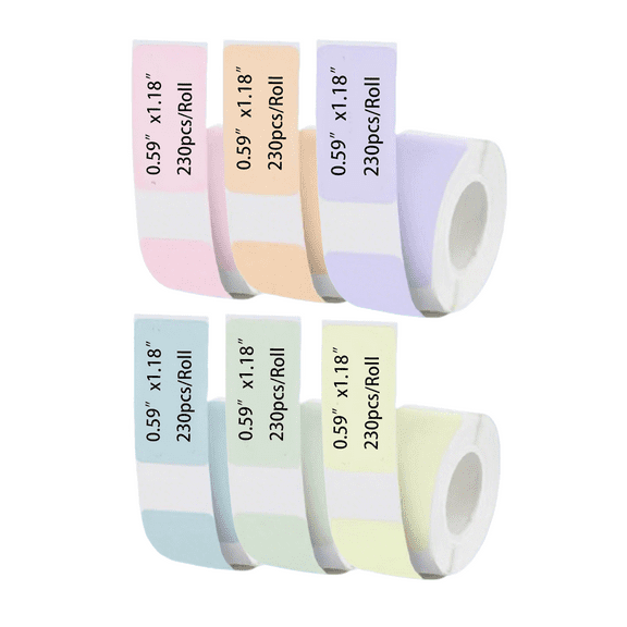 Color Thermal Label Tape Compatible with Phomemo D30/Q30/D35 Thermal Self-Adhesive Sticker Rolls, Compatible with Non-RFID Printers 15x30mm (0.59”x1.18”)