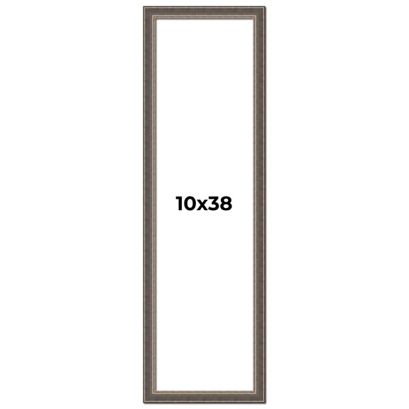 10x38 Frame Silver Real Wood Picture Frame Width 1.25 Inches | Interior Frame Depth 0.5 Inches |
