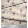 thumbnail image 3 of Soimoi White Poly Georgette Fabric Artistic Colorful Skull Printed Fabric 1 Yard 52 Inch Wide, 3 of 3