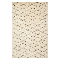 SAFAVIEH Casablanca Arturas Geometric Shag Area Rug, Ivory/Brown, 8' x 8' Square