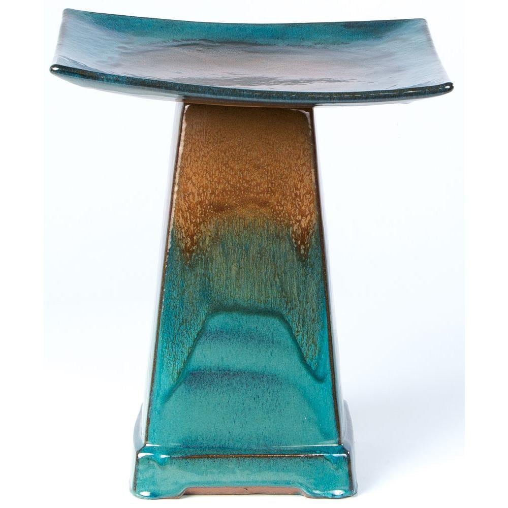 Alfresco Home Large Zen Birdbath - Aqua