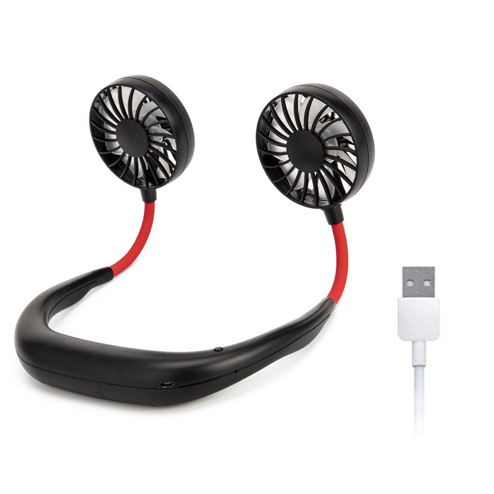 SAYFUT USB Personal Fan Rechargeable Wearable Fans Sports DualHead