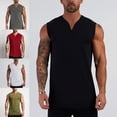 thumbnail image 5 of Men Gym V Neck Cotton Bodybuilding Tank Top Workout Fitness Muscle Vests Singlet, 5 of 8