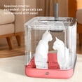 thumbnail image 4 of Fully Enclosed Cat Litter Box + Mat, 3-Stage Adjustable Covered Litter Box for Kittens to Adult Cats, Anti-Splash, Odor Control, Pink, 4 of 10