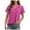 Hot Pink, variant on Women's Eyelet Tops Summer Casual Short Sleeve V Neck T-Shirts Hollow Out Shirts Loose Work Tunic Blouses AG, XXL