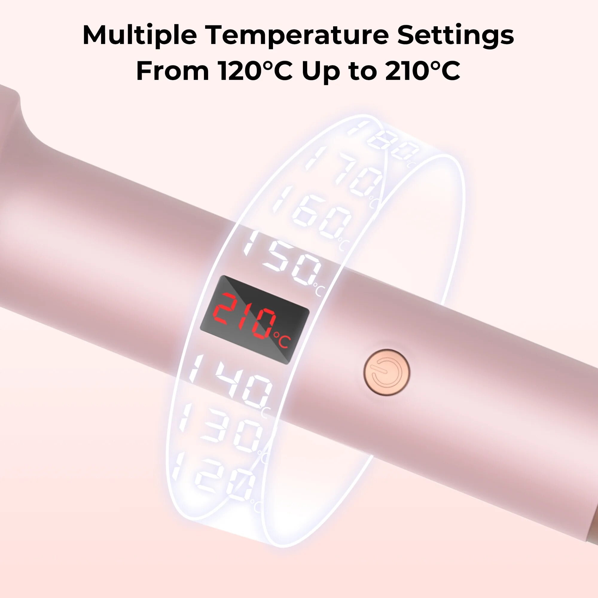 TrimTide Hot Air Brush Thermal Brush Heated Curling Iron Brush 32mm Round Brush Hair Curler LCD Display Curling Comb