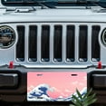 thumbnail image 5 of License Plate, Pink hued Wave Art Decorative Front,Personalized Stainless Steel License Plate Cover For Men Women,12.2" X 6.2", 5 of 6