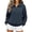 Navy, variant on Wome's Half Zip Sweatshirt - Casual Fleece Patchwork Long Sleeve Pullover Tops - Fall Comfy Versatile Sweatshirt