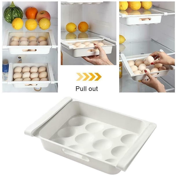 Caja de almacenamiento de clara de huevo para refrigerador, estante para cajón de nevera, cocina, caja de almacenamiento de huevos de 12 rejillas