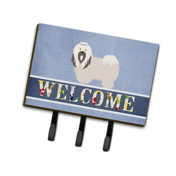 Lhasa Apso Welcome Leash or Key Holder Blue
