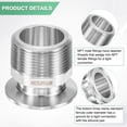 thumbnail image 2 of Uxcell 1-Pack Tri Sanitary 1.5 in Clamp Fittings to 1.25 in NTP Male Thread Stainless Steel Pipe Hexagon Fitting Ferrule OD 50.5mm, 2 of 7