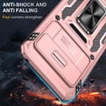 thumbnail image 4 of Designed for Google Pixel 8 Pro Case Rose Gold,[Military Grade Shockproof Phone Case] with 360° Rotatable Kickstand Ring and Camera Cover for Google 8 Pro,6.7inch, 4 of 11