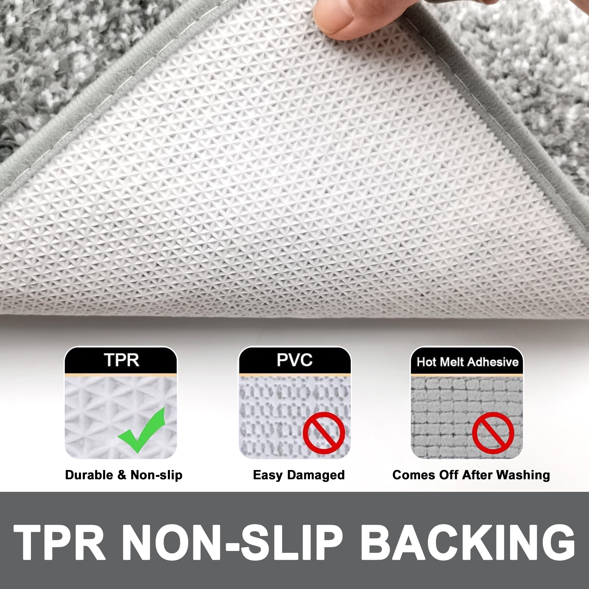 Evlmd Bathroom Rugs Mat, Large Bath Rug for Bathroom Floor Non-Slip, Super Elastic Soft Easier to Dry Bath Shower Mat Runner, Machine Washable Bath Mat