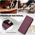thumbnail image 4 of for iPhone 15 Flip Wallet Case — Premium PU Leather TPU Protective Cover with Credit Card Slots Cash Slot Magnetic Anti-Scratch Shock-Absorbent Kickstand Wrist Strap Phone Case, Purple, 4 of 8