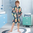 thumbnail image 5 of FORMRS Niños Bathrobe Unisex Hooded Robe Soft Plush Pajamas Sleepwear, Size 2-3T, Blue Cubes, 5 of 7