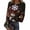 #013-Multicolor, variant on Craaazy Womens Crewneck 3/4 Sleeve Embroidery Blouse Loose Fit Solid Color with Frog Button Detail Casual Tops for Daily Wear