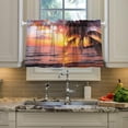 thumbnail image 5 of Coolnut Palm Tree Kitchen Curtains UV Protected Tier Curtains 2 Panels Kitchen Tiers Half Window Curtains for Guest Room Bathroom Laundry Room Basement, 24 x 27 Inch Home Decor, 5 of 7