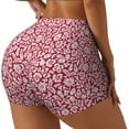 thumbnail image 2 of Xecao Red Flowers Print Workout Shorts for Women Soft Smooth Gym Yoga Scrunch Active Tennis Workout Running Shorts, 2 of 9