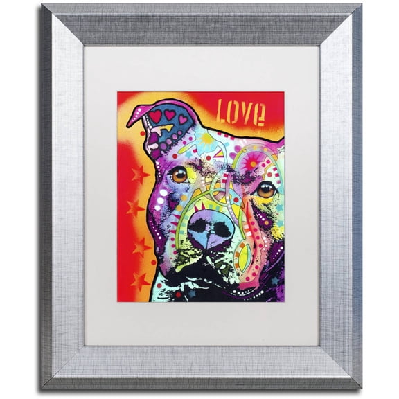 Dean Russo 'Thoughtful Pitbull' Matted Framed Art