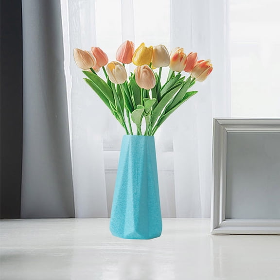 ShaoXinWan Folding Ceramic Vase Glass Home Decoration – Stylish Plant and Flower Pot, Elegant Ceramic Vase for Indoor Plants, Flowers, and Sophisticated Home Décor Pieces(Dark Blue)