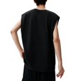 thumbnail image 5 of KeShDi 3x Tank Tops for Men Cut Round Neck for Summer Boys Loose Sports Sleeveless Shirt for Outerwear Black 3X, 5 of 5