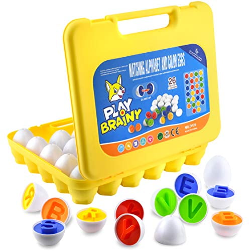 Montessori Alphabet Matching Eggs,26 Pc.ABC Letter Set,Educational Early Learning Toys and Shape Recognition Sorter Puzzle for Toddlers and Preschool Students,Easter Gift