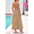 thumbnail image 2 of Vestido largo PRETTYGARDEN a cuadros con cuello cuadrado, línea A, para mujer, 2 of 9