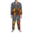 thumbnail image 3 of Naloa Various Herbs And Spices In Spoons Men’s Pajamas Set - Long Sleeve Button Down Sleep Shirt and Pajama Bottoms Sleepwear Set-, 3 of 7