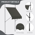 thumbnail image 7 of 5 Pack 4 Ft Manual Retractable Awning Freestanding Patio Shade UV Resistant Easy Installation for Window Door Dark Gray, 7 of 7