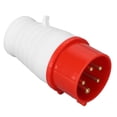 thumbnail image 4 of Enchufe industrial IP44 resistente al agua, antienvejecimiento, color rojo, conector de 5 pines CEE para caravanas de camping, 16 A, 220-380 VHR-015 macho, 4 of 12