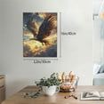 thumbnail image 2 of Kdxio Golden Sky Bald Eagle Pattern Canvas Wall Art 12x16 Inches - Waterproof HD Print Solid Wood Frame for Living Room & Bathroom,Vertical, 2 of 8