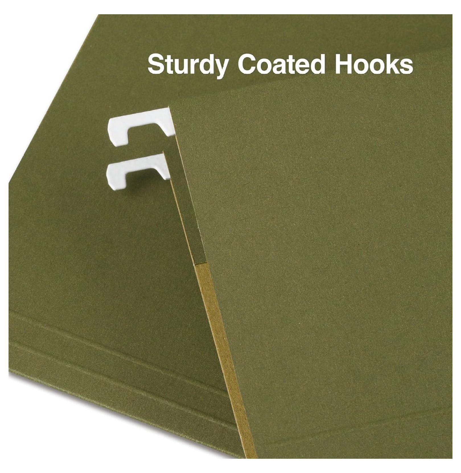 Hanging File Folders, Letter Size, 5‑Tab, Standard Green, Heavy‑Duty Construction – 100/Carton