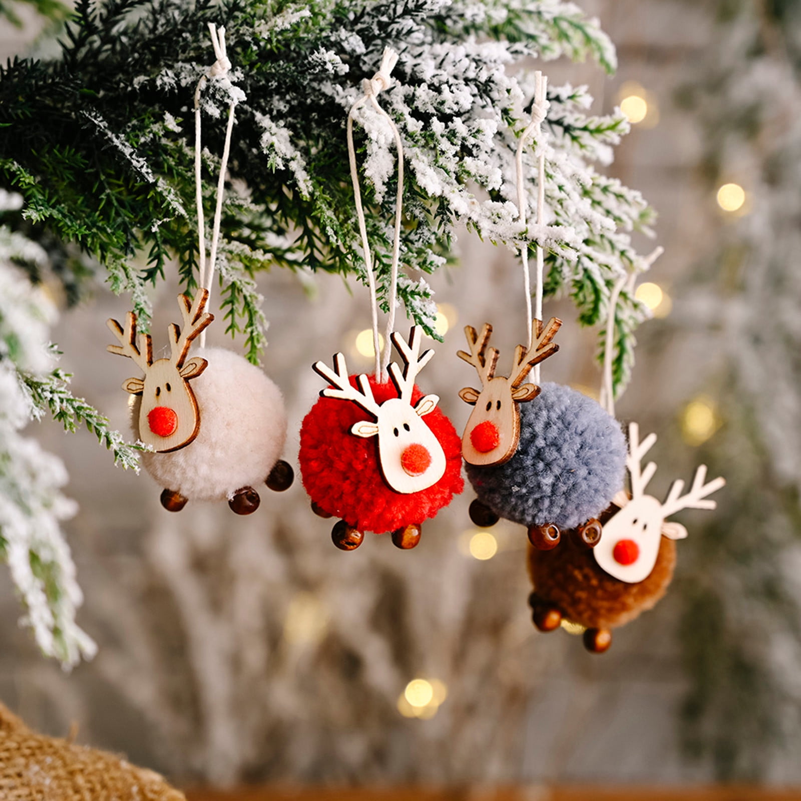 Creative Christmas Wood Elk Deer Ornaments Xmas Tree Hanging Party Decoration Creative Christmas Wood Elk Deer Ornaments Xmas Tree Hanging Party Decoration