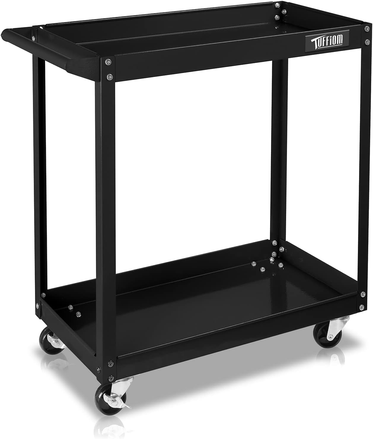 TUFFIOM 2 Tier Rolling Tool Cart 220lbs Capacity Steel Service Utility