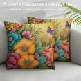 thumbnail image 3 of Creowell  Summer Colorful Flowers Abstract Art Throw Pillow Covers Square Pillowcase Pretectors Cushion Cover for Home Office Sofa Couch, Double-Sided Printed, 3 of 5